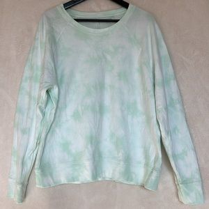 COPY - NWOT Athleta Light Green White Tie Dye Sweater Size Large
